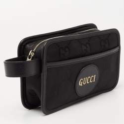 Gucci Black GG Nylon and Leather Off the Grid Wash Bag