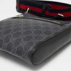 Gucci Black GG Supreme Canvas And Leather Small Messenger Bag