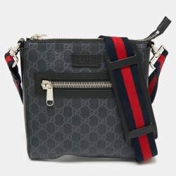 Gucci Black GG Supreme Canvas And Leather Small Messenger Bag