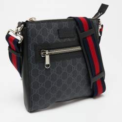 Gucci Black GG Supreme Canvas And Leather Small Messenger Bag
