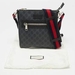 Gucci Black GG Supreme Canvas And Leather Small Messenger Bag