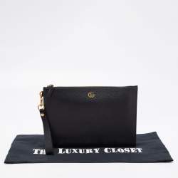 Pre Owned حقيبة صغيرة غوتشي جي جي مارمونت جلد أسود