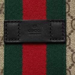 Gucci Beige/Black GG Supreme Canvas And Leather Web Messenger Bag