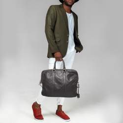 Pre Owned Gucci Dark Brown Guccissima Leather Briefcase Bag