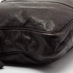 Pre Owned Gucci Dark Brown Guccissima Leather Briefcase Bag