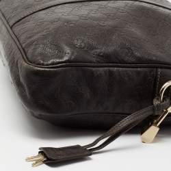 Pre Owned Gucci Dark Brown Guccissima Leather Briefcase Bag