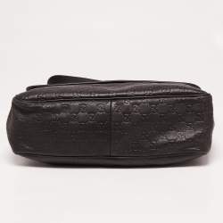 Pre Owned Gucci Dark Brown Guccissima Leather Messenger Bag