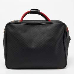 Gucci Black GG Supreme Canvas Vintage Web Travel Bag