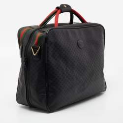 Gucci Black GG Supreme Canvas Vintage Web Travel Bag