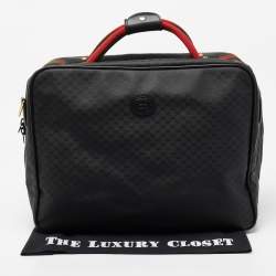 Gucci Black GG Supreme Canvas Vintage Web Travel Bag