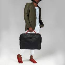 Gucci Black GG Supreme Canvas Vintage Web Travel Bag
