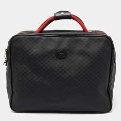 Gucci Black GG Supreme Canvas Vintage Web Travel Bag