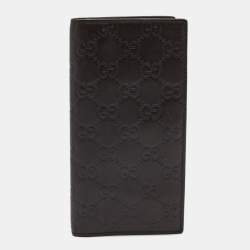 Pre Owned Gucci Dark Brown Guccissima Leather Bifold Wallet
