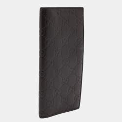 Pre Owned Gucci Dark Brown Guccissima Leather Bifold Wallet