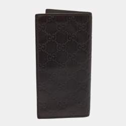 Pre Owned Gucci Dark Brown Guccissima Leather Bifold Wallet
