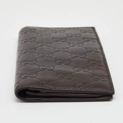 Pre Owned Gucci Dark Brown Guccissima Leather Bifold Wallet