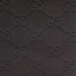 Pre Owned Gucci Dark Brown Guccissima Leather Bifold Wallet