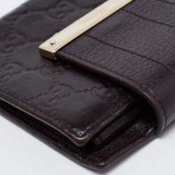 Gucci Dark Brown Guccissima Leather French Wallet