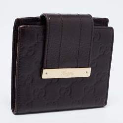 Gucci Dark Brown Guccissima Leather French Wallet