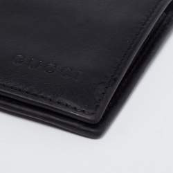 Pre Owned Gucci Black Leather Bifold Wallet 