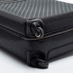 Gucci Black GG Imprime Canvas and Leather Trolley Suitcase