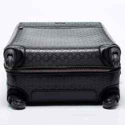 Gucci Black GG Imprime Canvas and Leather Trolley Suitcase
