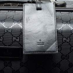 Gucci Black GG Imprime Canvas and Leather Trolley Suitcase