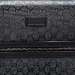 Gucci Black GG Imprime Canvas and Leather Trolley Suitcase