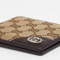 Gucci Beige/Brown GG Canvas and Leather Bifold Wallet