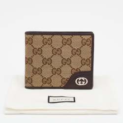 Gucci Beige/Brown GG Canvas and Leather Bifold Wallet