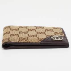 Gucci Beige/Brown GG Canvas and Leather Bifold Wallet