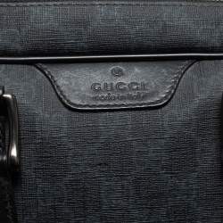 Pre Owned Gucci Black/Grey Guccissima Leather Laptop Bag