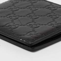 Gucci Black Guccissima Leather Bifold Wallet