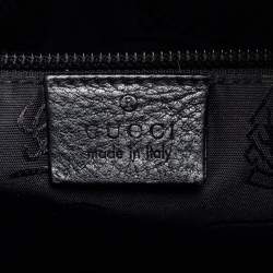 Pre Owned Gucci Black Guccissima Leather Messenger Bag