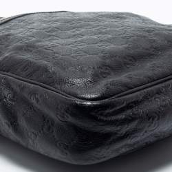Pre Owned Gucci Black Guccissima Leather Messenger Bag