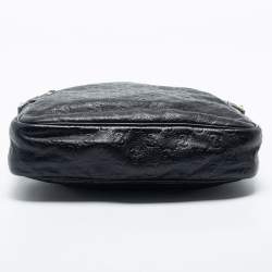 Pre Owned Gucci Black Guccissima Leather Messenger Bag