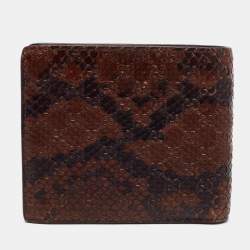 Gucci Brown Microguccissima Python Bifold Wallet