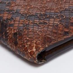 Gucci Brown Microguccissima Python Bifold Wallet