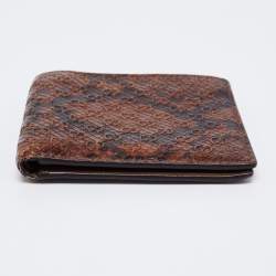 Gucci Brown Microguccissima Python Bifold Wallet