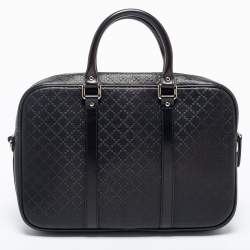 Pre Owned Gucci Black Bright Diamante Leather Briefcase