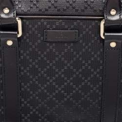 Pre Owned Gucci Black Bright Diamante Leather Briefcase