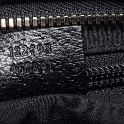 Gucci Black GG  Canvas And Leather Flat Messenger Bag