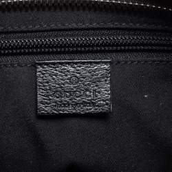 Gucci Black GG  Canvas And Leather Flat Messenger Bag