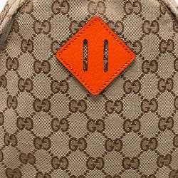 مملوكة مسبقًا Gucci X The North Face Beige/Orange GG Canvas And Leather Backpack