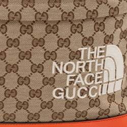 مملوكة مسبقًا Gucci X The North Face Beige/Orange GG Canvas And Leather Backpack