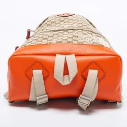 مملوكة مسبقًا Gucci X The North Face Beige/Orange GG Canvas And Leather Backpack