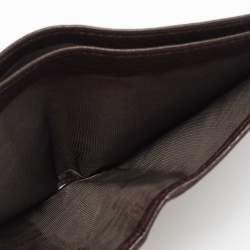Gucci Brown Leather Web Interlocking G Bifold Wallet