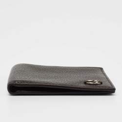 Gucci Brown Leather Web Interlocking G Bifold Wallet