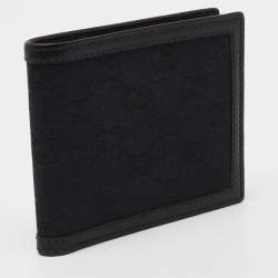 Gucci Black GG Canvas and Leather Bifold Wallet