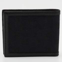 Gucci Black GG Canvas and Leather Bifold Wallet